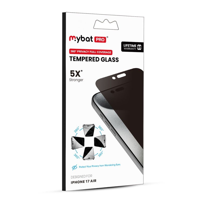 MyBat Pro 360° Privacy Full Coverage Tempered Glass for Apple iPhone 17 AiriPhone 17 Air