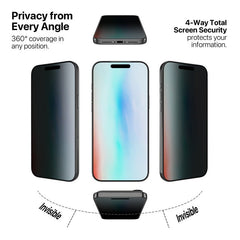 MyBat Pro 360° Privacy Full Coverage Tempered Glass for Apple iPhone 17 Pro Max / 16 Pro Max - BlackMyBat Pro