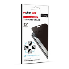 MyBat Pro 360° Privacy Full Coverage Tempered Glass for Apple iPhone 17 Pro Max / 16 Pro Max - BlackMyBat Pro