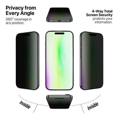 MyBat Pro 360° Privacy Full Coverage Tempered Glass for Apple iPhone 17/iPhone 16 Pro / 17 Pro - BlackMyBat Pro