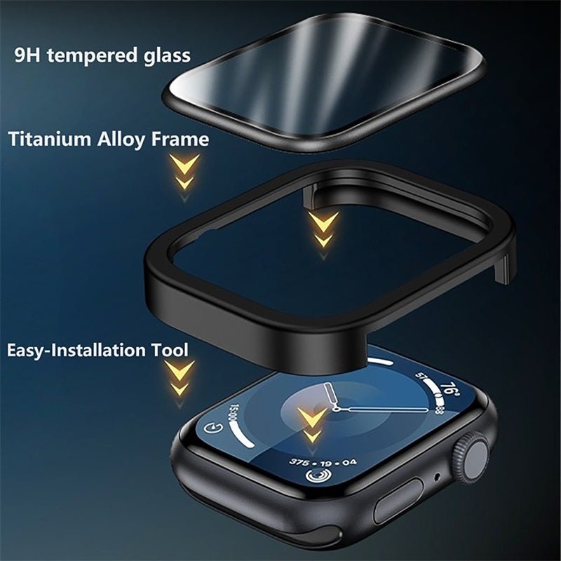 MyBat Pro 3D Full Coverage Tempered Glass Screen Protector with Installation Frame for Apple Watch Series 9 41mm/Watch Series 8 41mm / Watch Series 7 41mmMyBat Pro