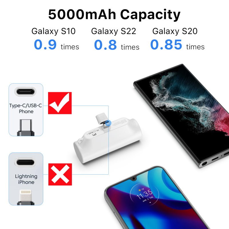 MyBat Pro 5000mAh USB - C Portable Power Bank (with Stand) - WhiteMyBat Pro