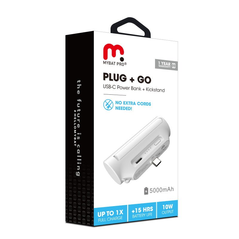 MyBat Pro 5000mAh USB - C Portable Power Bank (with Stand) - WhiteMyBat Pro