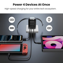 MyBat Pro 65W Dual - Port GaN Wall Charger + Built - In Smartwatch Charging & Retractable USB - C CableMyBat Pro