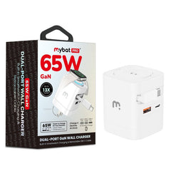 MyBat Pro 65W Dual - Port GaN Wall Charger + Built - In Smartwatch Charging & Retractable USB - C CableMyBat Pro