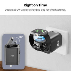 MyBat Pro 65W Dual - Port GaN Wall Charger + Built - In Smartwatch Charging & Retractable USB - C CableMyBat Pro