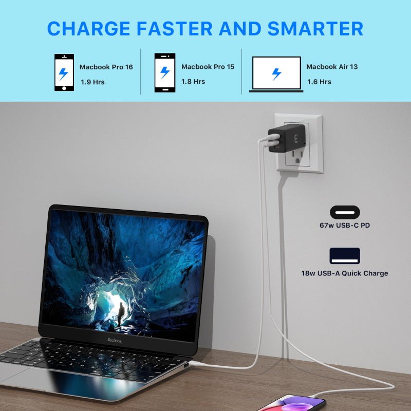 MyBat Pro 67W GaN USB - C Charger - BlackMyBat Pro