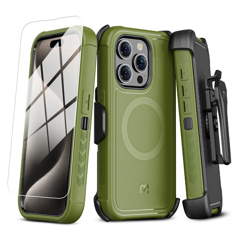 iPhone 15 Pro Max Case - Maverick + Holster & Tempered Glass