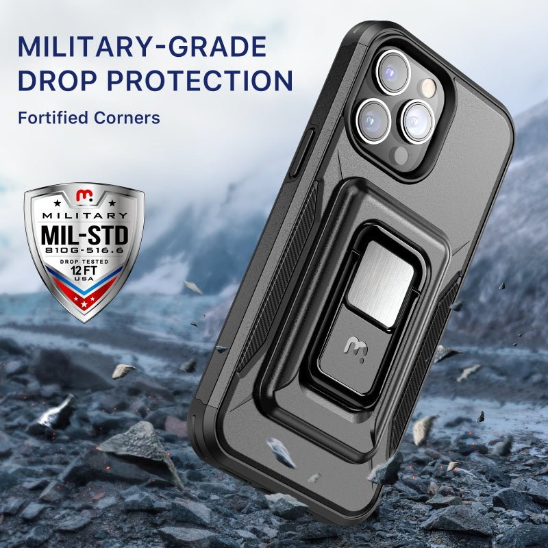 MyBat Pro Antimicrobial Stealth Series MagKick for Apple iPhone 14 Pro (6.1) - Army Green / Black