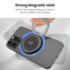 MyBat Pro DockIt 360° MagSafe Wireless Charger + Ring Grip Stand - BlackMyBat Pro