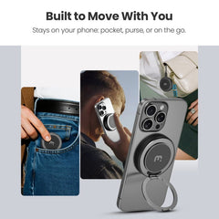 MyBat Pro DockIt 360° MagSafe Wireless Charger + Ring Grip Stand - BlackMyBat Pro