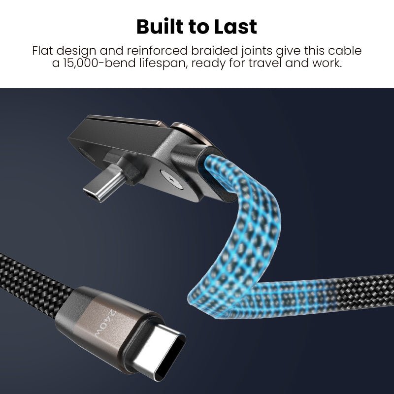 MyBat Pro Easel Flat USB - C Charging Cable with Foldable Kickstand - 5FT - BlackMyBat Pro