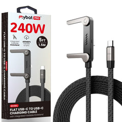 MyBat Pro Easel Flat USB - C Charging Cable with Foldable Kickstand - 5FT - BlackMyBat Pro