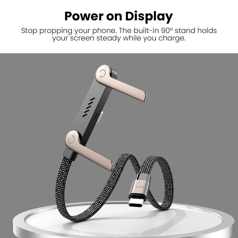 MyBat Pro Easel Flat USB - C Charging Cable with Foldable Kickstand - 5FT - BlackMyBat Pro