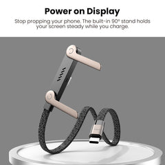 MyBat Pro Easel Flat USB - C Charging Cable with Foldable Kickstand - 5FT - BlackMyBat Pro