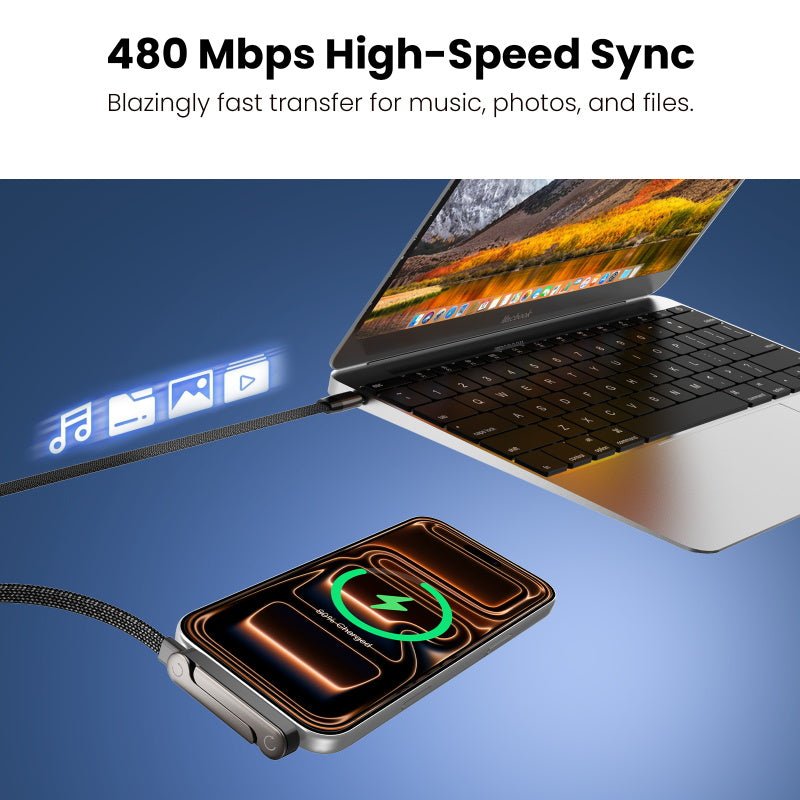 MyBat Pro Easel Flat USB - C Charging Cable with Foldable Kickstand - 5FT - BlackMyBat Pro