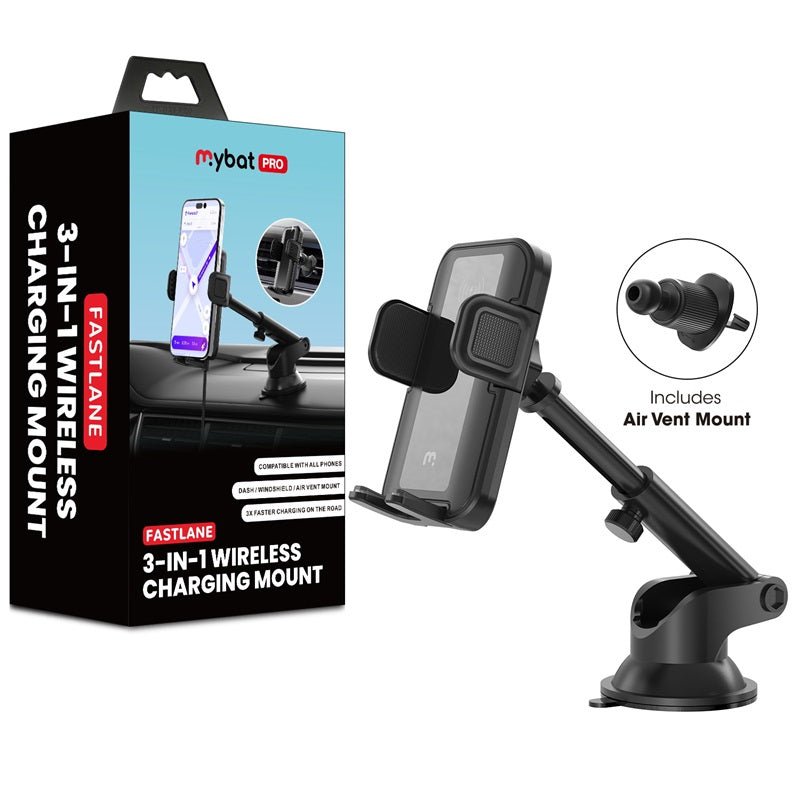 MyBat Pro FastLane 3 - in - 1 Wireless Charging Mount - BlackMyBat Pro