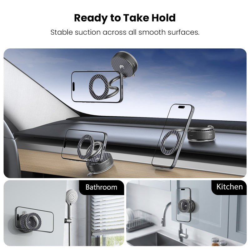 MyBat Pro FlexHold Magnetic Gooseneck Vacuum Suction Phone Holder - BlackMybat Pro