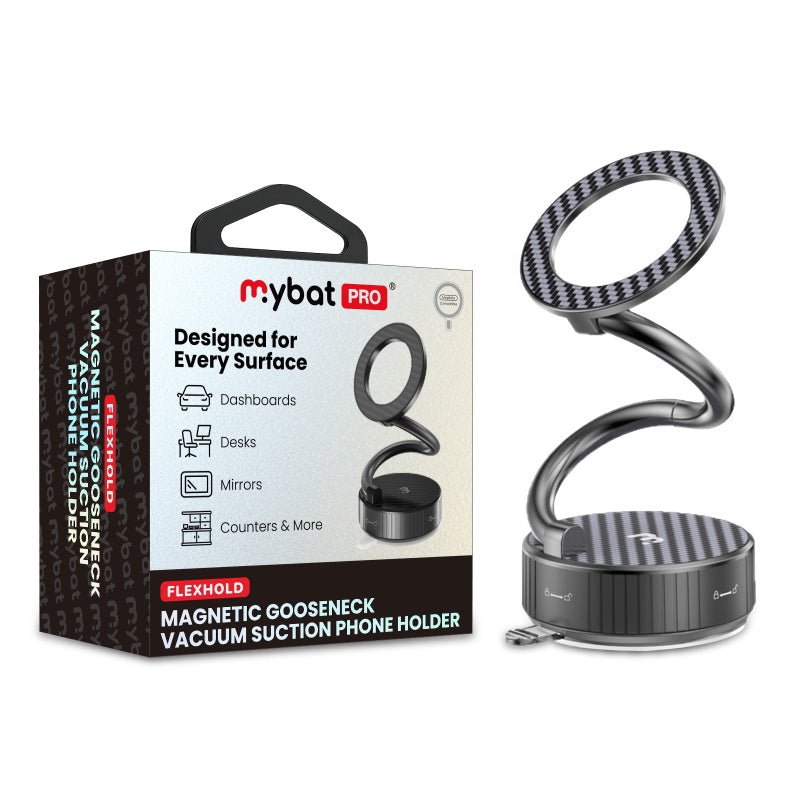 MyBat Pro FlexHold Magnetic Gooseneck Vacuum Suction Phone Holder - BlackMybat Pro