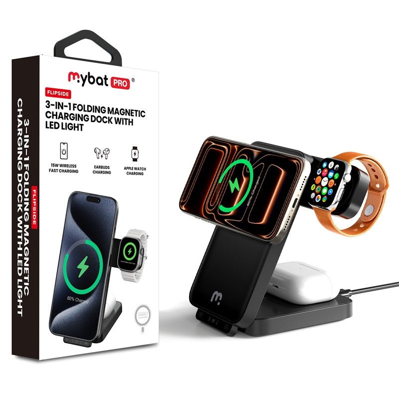 MyBat Pro FlipSide 3 - in - 1 Folding Magnetic Charging Dock with LED LightMyBat Pro