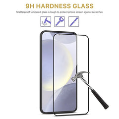 MyBat Pro Full Coverage Tempered Glass Screen Protector (Fingerprint Unlock) for Samsung Galaxy S24 - Black