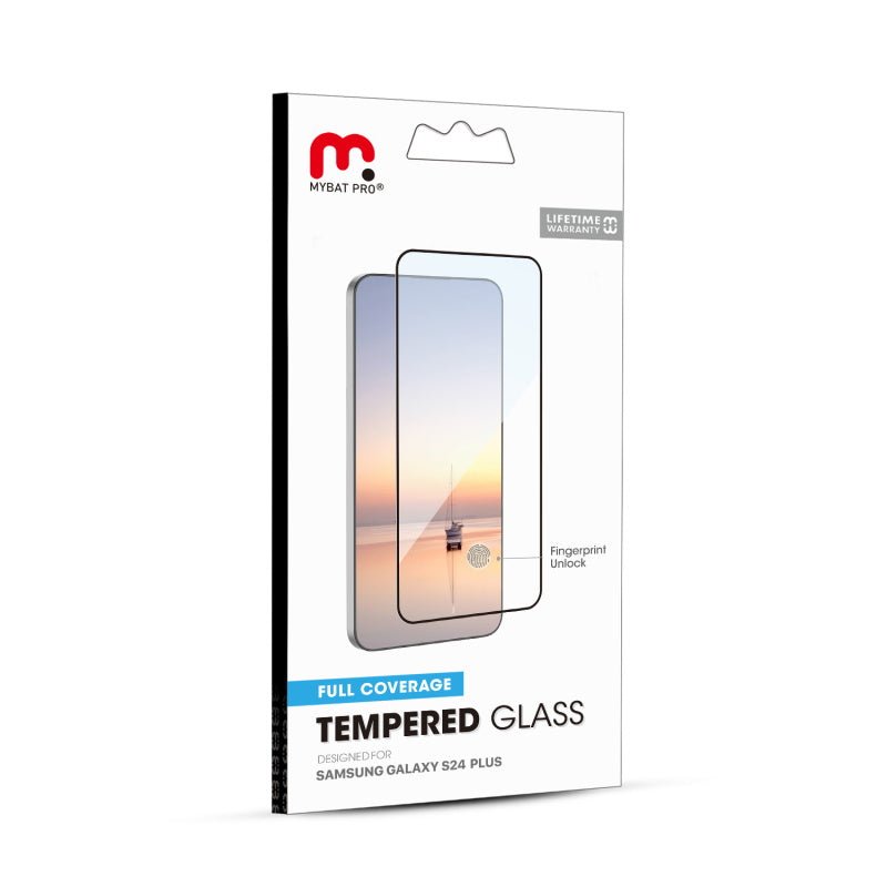 MyBat Pro Full Coverage Tempered Glass Screen Protector (Fingerprint Unlock) for Samsung Galaxy S24 Plus - Black