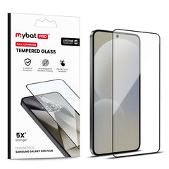 MyBat Pro Full Coverage Tempered Glass Screen Protector (Fingerprint Unlock) for Samsung Galaxy S25 Plus / Galaxy S24 Plus - Black