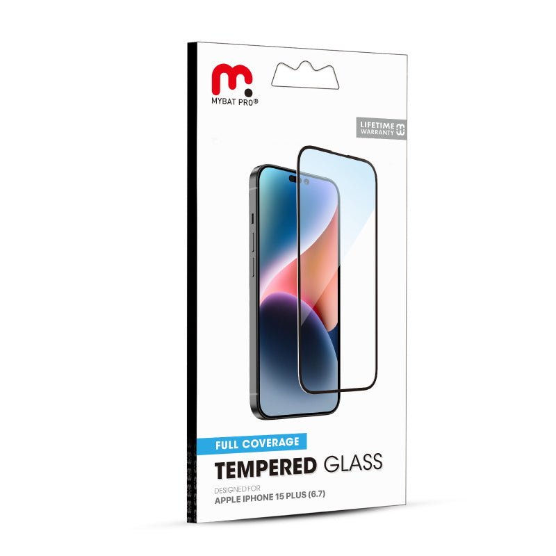 MyBat Pro Full Coverage Tempered Glass Screen Protector for Apple iPhone 15 PlusiPhone 15 Plus