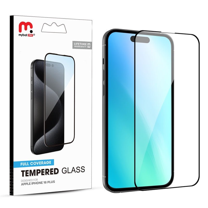 MyBat Pro Full Coverage Tempered Glass Screen Protector for Apple iPhone 16 PlusiPhone 16 Plus