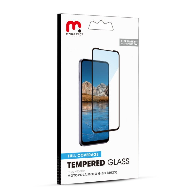 MyBat Pro Full Coverage Tempered Glass Screen Protector for Motorola Moto G 5G (2023) - BlackMyBat Pro