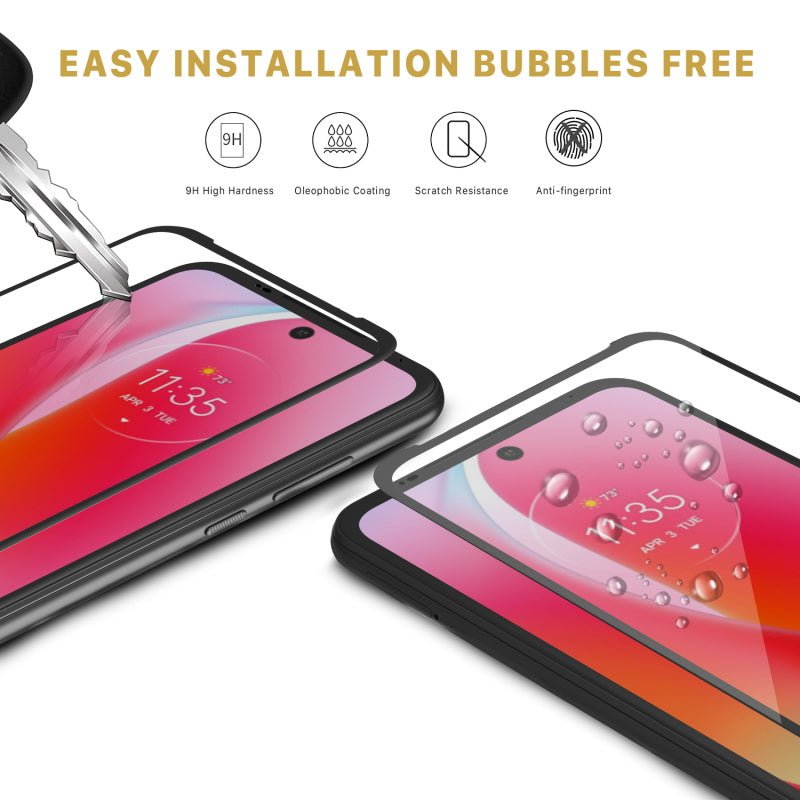 MyBat Pro Full Coverage Tempered Glass Screen Protector for Motorola Moto G Play (2023) - BlackMyBat Pro