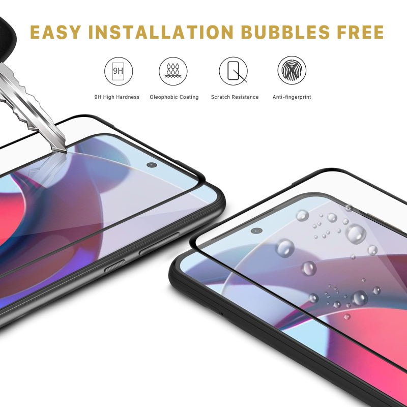 MyBat Pro Full Coverage Tempered Glass Screen Protector for Motorola Moto G Stylus 5G (2023) / Moto G Stylus 4G (2023) - BlackMyBat Pro