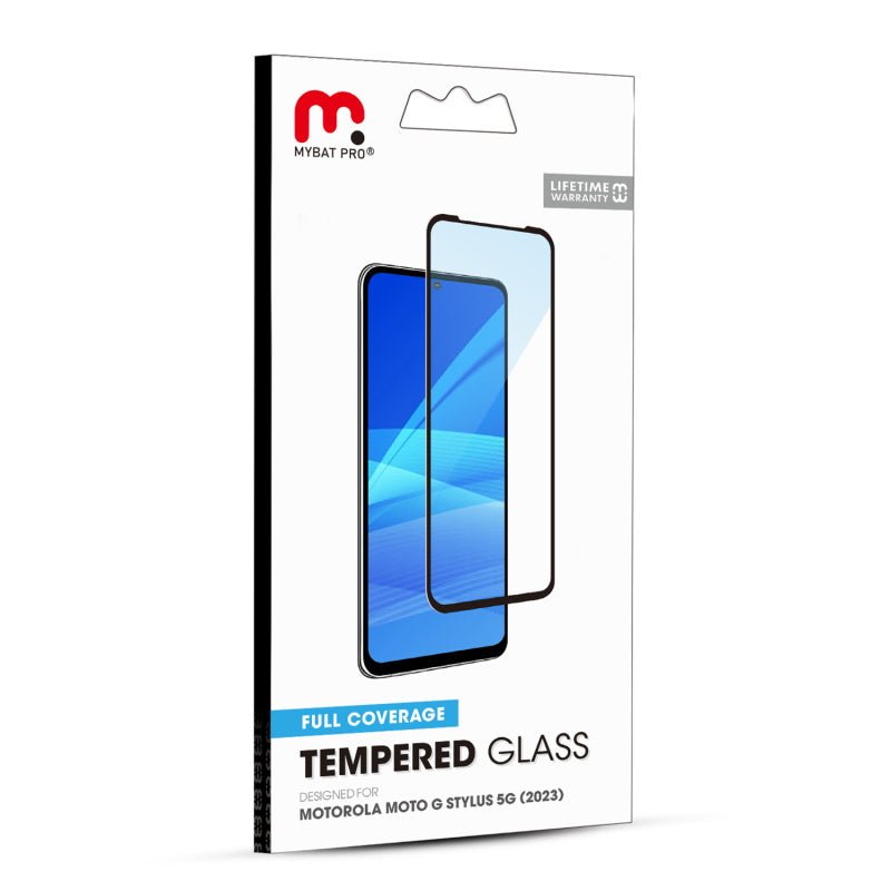 MyBat Pro Full Coverage Tempered Glass Screen Protector for Motorola Moto G Stylus 5G (2023) / Moto G Stylus 4G (2023) - BlackMyBat Pro