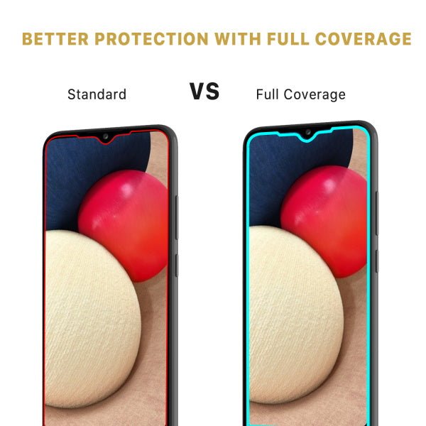 MyBat Pro Full Coverage Tempered Glass Screen Protector for Samsung Galaxy A02s - Clear