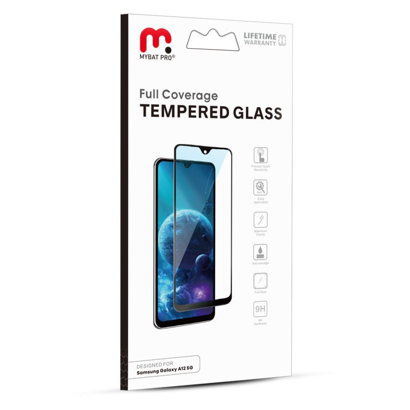 MyBat Pro Full Coverage Tempered Glass Screen Protector for Samsung Galaxy A12 5G - Clear