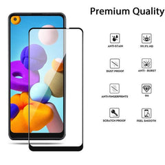 MyBat Pro Full Coverage Tempered Glass Screen Protector for Samsung Galaxy A21 - Clear