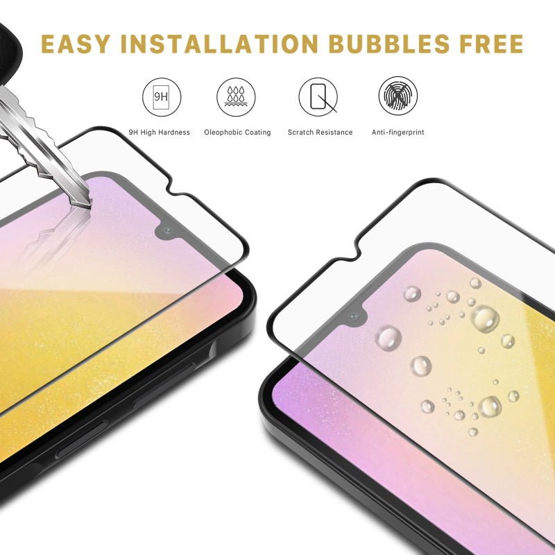 MyBat Pro Full Coverage Tempered Glass Screen Protector for Samsung Galaxy A25 5G - Black