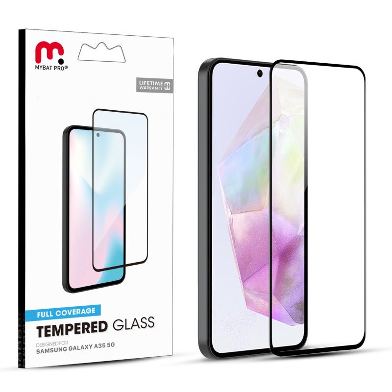 MyBat Pro Full Coverage Tempered Glass Screen Protector for Samsung Galaxy A35 5G - Black