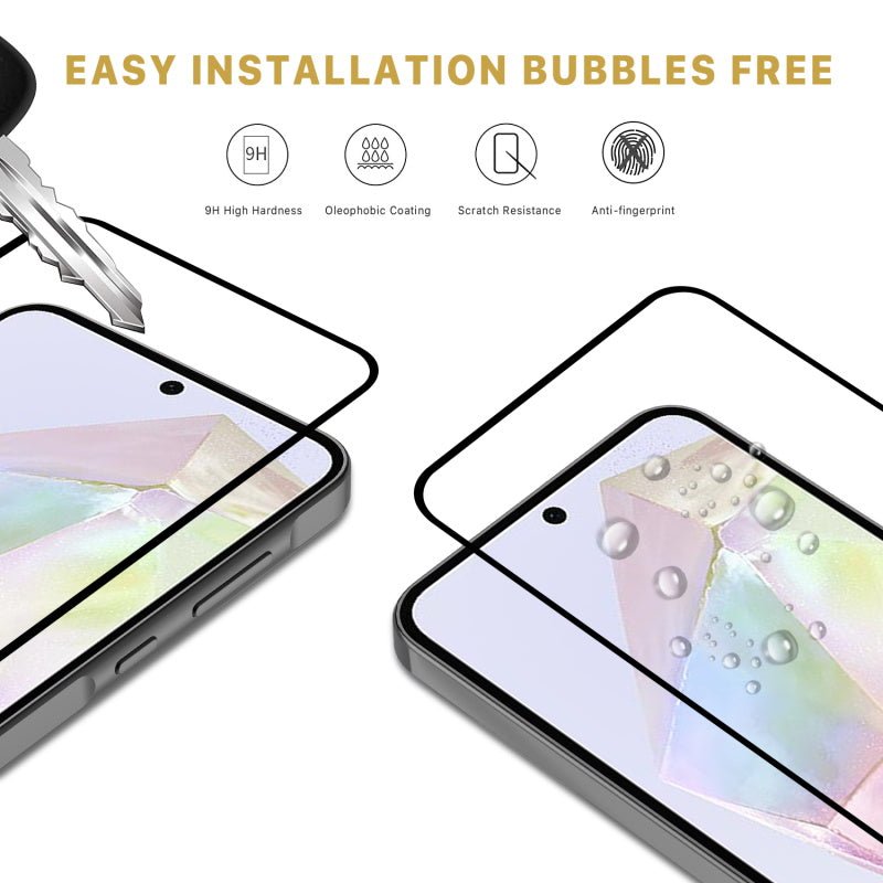 MyBat Pro Full Coverage Tempered Glass Screen Protector for Samsung Galaxy A35 5G - Black