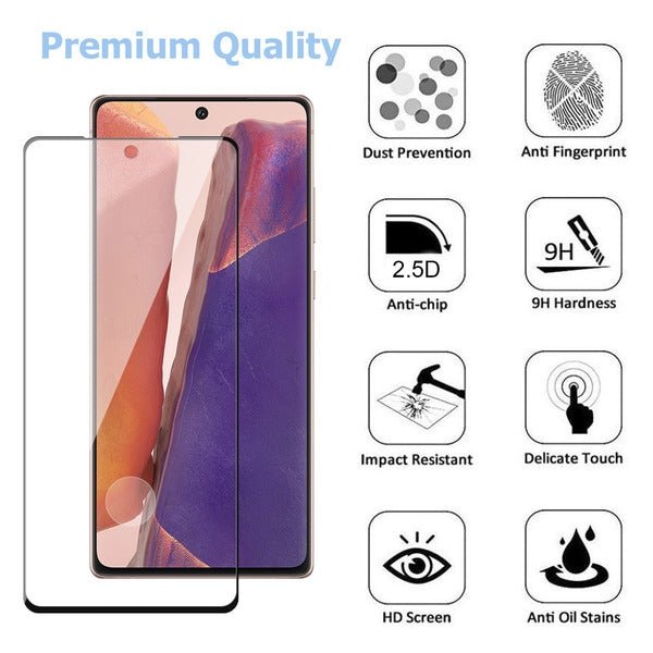 MyBat Pro Full Coverage Tempered Glass Screen Protector w/ Fingerprint Unlock for Samsung Galaxy Note 20 - Clear