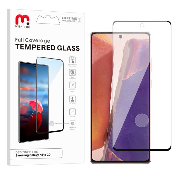 MyBat Pro Full Coverage Tempered Glass Screen Protector w/ Fingerprint Unlock for Samsung Galaxy Note 20 - Clear