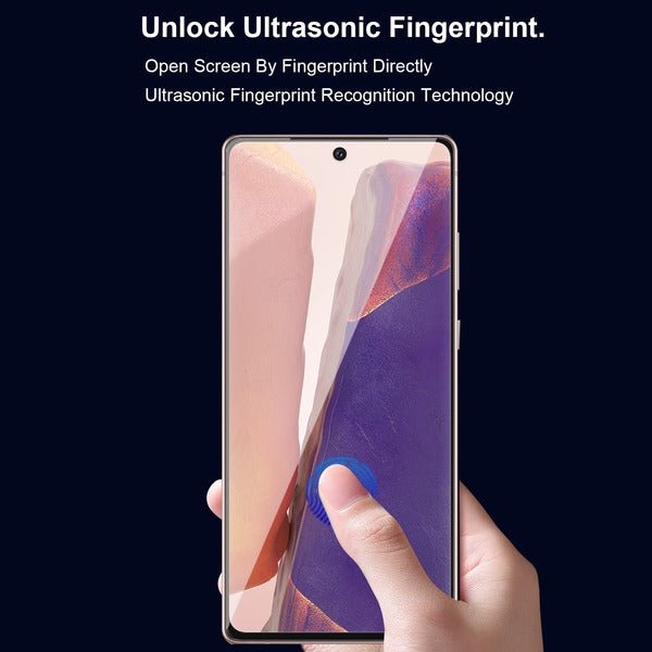 MyBat Pro Full Coverage Tempered Glass Screen Protector w/ Fingerprint Unlock for Samsung Galaxy Note 20 - Clear