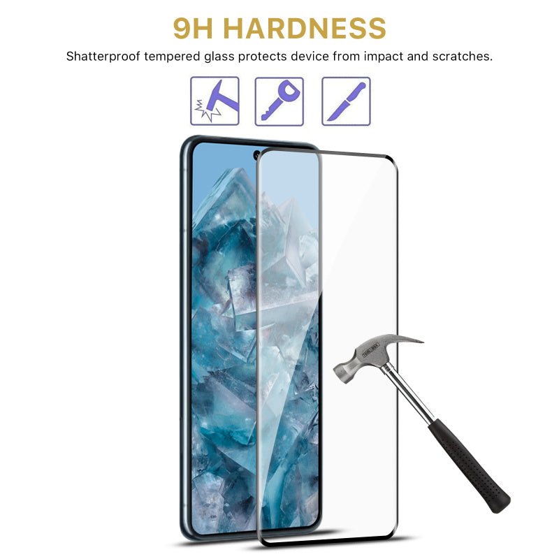 MyBat Pro Full Curve Coverage Tempered Glass Screen Protector for Google Pixel 8 Pro - BlackGoogle Pixel 8