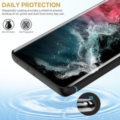 MyBat Pro Full Curve Coverage Tempered Glass Screen Protector for Samsung Galaxy S22 Ultra - Clear