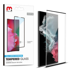MyBat Pro Full Curve Coverage Tempered Glass Screen Protector for Samsung Galaxy S22 Ultra - Clear