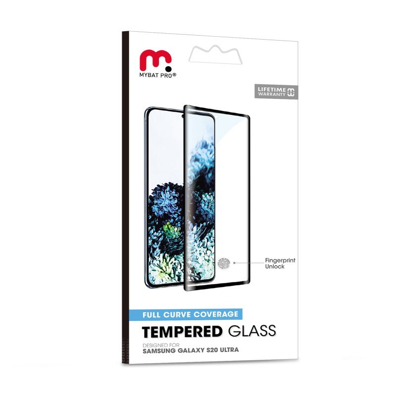 MyBat Pro Full Curve Coverage Tempered Glass Screen Protector for Samsung S20 Ultra (6.9) - Clear