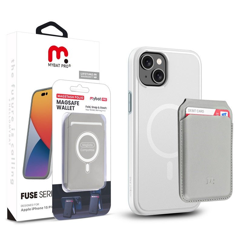 MyBat Pro Fuse Series Case Bundle + MagStash Wallet Folio for Apple iPhone 15 Plus (6.7)