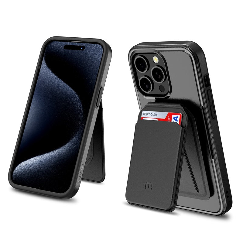 MyBat Pro Fuse Series Case Bundle + MagStash Wallet Folio for Apple iPhone 15 Pro (6.1)