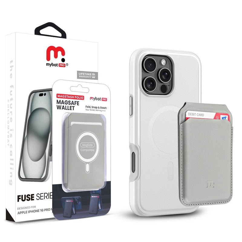 MyBat Pro Fuse Series Case Bundle + MagStash Wallet Folio for Apple iPhone 16 Pro Max