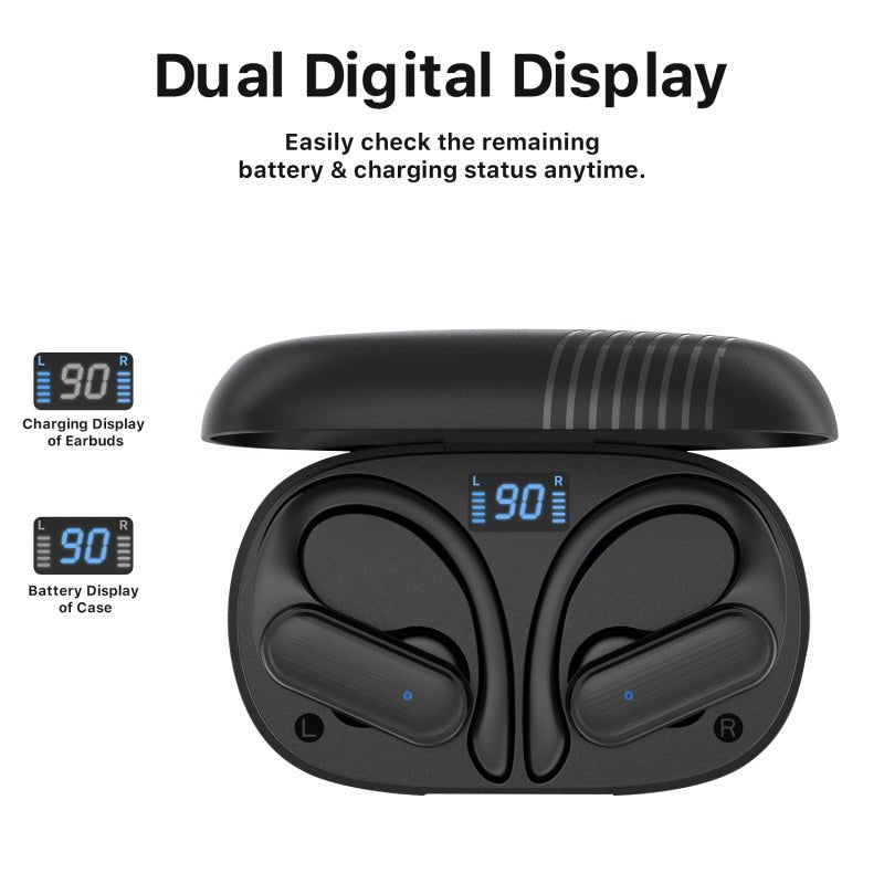 MyBat Pro Glide True Wireless Earhooks Earbuds with Charging Case - BlackMyBat Pro